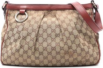Gucci Pre-owned Cross Body Bags, female, Brown, Size: ONE SIZE Pre-owned Printed Hobo Bag