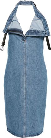 Coperni open-back midi dress - women - Cotton - 38 - Blue