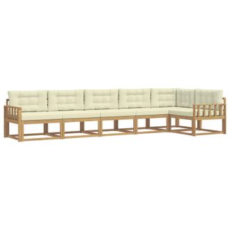 vidaXL Conjunto De Sof&aacute;s De Exterior 4 Pcs Blanco Y Crema Poli&eacute;ster Vidaxl