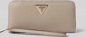 Guess Portemonnaie mit Label-Applikation Modell ECO LAUREL II in Beige, Gr&ouml;&szlig;e 1