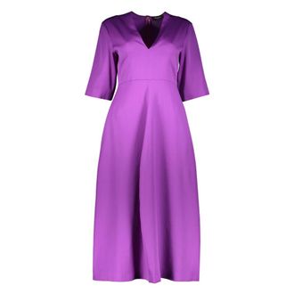 Fabiana Filippi Midi Dresses, female, Purple, XS, V-neck Wool Dress with Pockets
