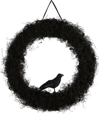 Nearly Natural 30In Halloween Raven Twig Wreath