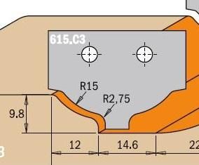 CMT 615.c3 Cuchilla Hw 35x25x2 (perfil C3)