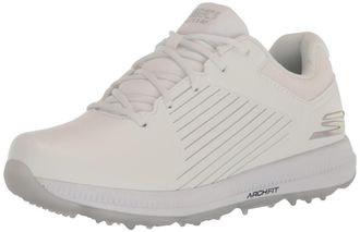 Skechers Womens Go Elite 5 Arch Fit Waterproof Golf Shoe Sneaker, White/Silver, 5 UK