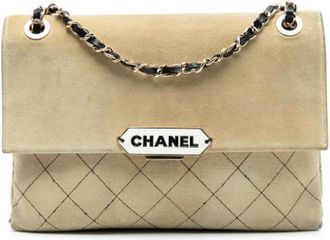 Chanel Borsa a tracolla pre-owned in camoscio trapuntato - - Pre-owned - Donna - Beige - ONE SIZE