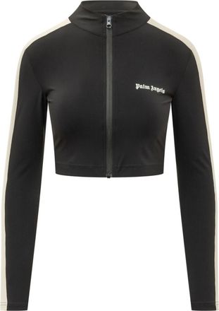 Palm Angels Black Logo Mock Collar Jacket