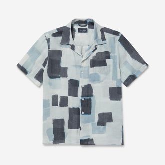 Oliver Sweeney Mens 100% Linen Riviera Shirt - Grey - Size Medium