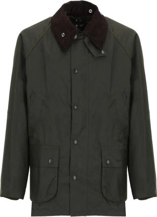 Barbour Groene Katoenen Jas met Contrasterende Kraag - Heren - Zomerjassen - Groen - 4XS - Katoen - Jassen