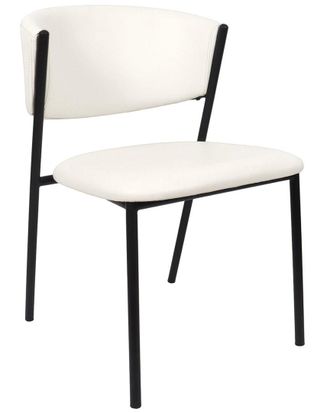 Manhattan Comfort Set Of 4 Drift Metal Vegan Leather Side Chairs