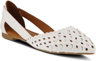 Spring Step Delorse Flat in White Leather at Nordstrom, Size 9.5-10Us