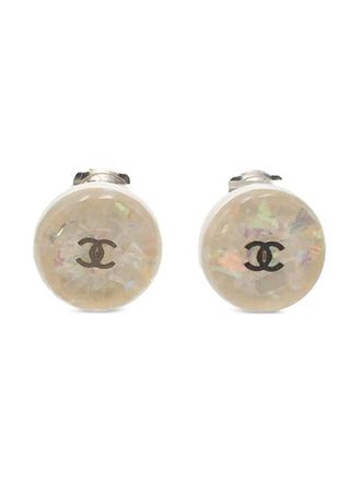 Chanel 1999 CC Resin Clip On Earrings costume earrings - Bianco