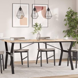 Berkfield Home Dining Table Legs Y-Frame 160x80x73 cm Steel in Black | Size: 160 x 80 x 73 cm