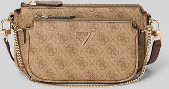 Guess Pouch mit Label-Applikation Modell NOELLE II in Hellbraun, Gr&ouml;&szlig;e 1