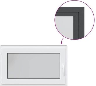 vidaXL Ventana De S&oacute;tano risor 100x50 Cm Oscilobatiente Din Izquierda Antracita Vidaxl