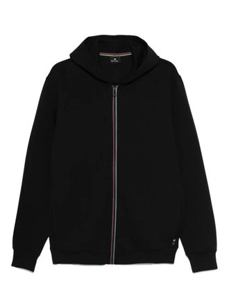 Paul Smith zip-detail hoodie - men - Polyester/Cotton/Elastane - L - Black