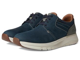 Clarks Motion Trek Plain Toe Mens Lace-up Boots Navy Combi Nubuck : 10.5 D - Medium, Leather