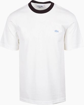 Lacoste Mens LACOSTE T-SHIRT WHITE - Size: 40