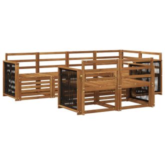vidaXL Set Di Divani Da Esterno 6 Pz Naturale Legno Di Acacia Massello Vidaxl
