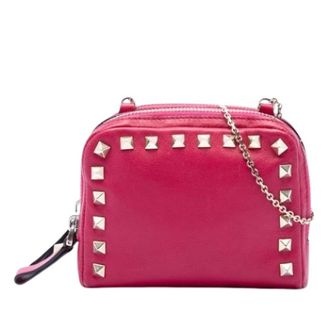 Valentino Tweedehands leren schoudertassen - Dames - Pre-owned - Roze - Maat: ONE Size Leer