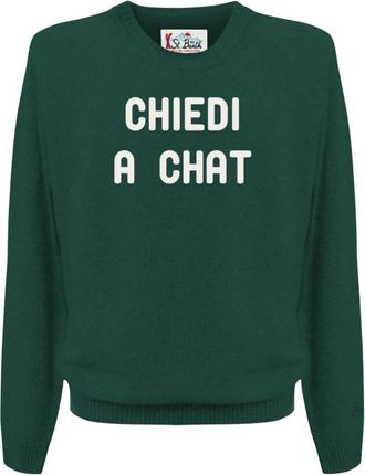 MC2 Saint Barth Heron Crewneck Sweater - Heren - Ronde hals truien - Groen - L - Wol - Truien & Vesten
