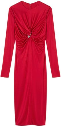 Versace Safety Pin gathered midi dress - women - Viscose/Viscose - 42