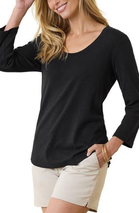 Tommy Bahama Ashby Isles Scoop Neck Cotton T-Shirt in Black at Nordstrom, Size X-Small
