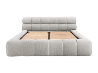 VENTE-UNIQUE.COM Cama con canap&eacute; abatible tela gris claro