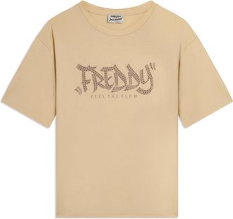 Freddy T-shirt con stampa FREDDY FEEL THE FLOW e borchie