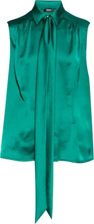 Versace Blouse met striksluiting - Groen