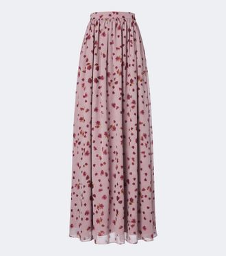 Markarian Morgaine floral chiffon maxi skirt