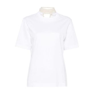 Carven Tops, Dames, Wit, S, Katoen, Pearl T-shirt