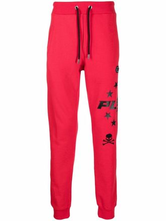 Philipp Plein Pantaloni sportivi con logo - Rosso