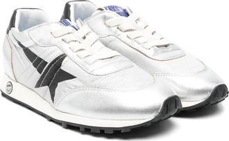 Golden Goose Marathon Sneakers In Silver Nylon