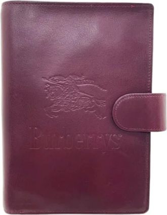 Burberry Pre-owned Accessories, female, Red, Size: ONE SIZE Pre-owned Leather Home-Office Accessory