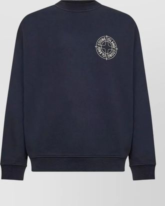 Stone Island 6100001 sweatshirt ribbed neckline cuffs hem