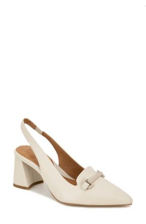 Gentle Souls Dionne Block Heel Slingback Pump in Stone at Nordstrom, Size 7.5