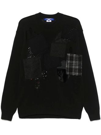 Junya Watanabe Trui met patchwork - Zwart