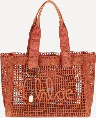 Chlo&eacute; East-West Summer Banana raffia Tote Bag Female UNI
