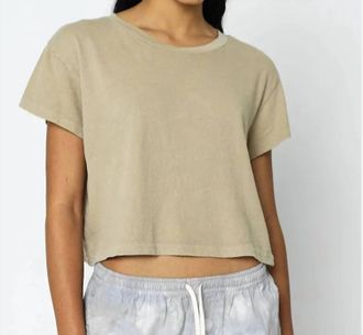 John Elliott + Co Jersey Cropped Tee In Earth