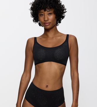 Triumph B&uuml;gelloser BH TRIUMPH Fit Smart P EX, Damen, Gr. 2, N-Gr, schwarz, Spitze, Obermaterial: 49% Polyamid, 30% Polyester, 21% Elasthan, gemustert, unifarb
