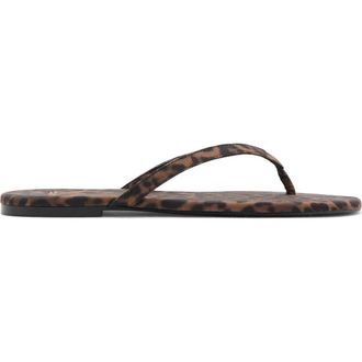 Mango Leopard Print Flip Flop in Black at Nordstrom, Size 6Us