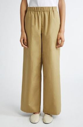 Lafayette 148 New York Riverside Elastic Waist Wide Leg Pants in Loden Green at Nordstrom Rack, Size X-Large