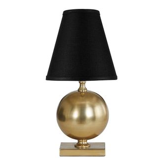 Ballard Designs Montie Mini Accent Lamp with Shade - Polished Nickel/Tapered Linen Black - Ballard Designs