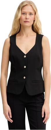 Guess Twill Vest - Dames - Gillet - Zwart - XS - Kostuums