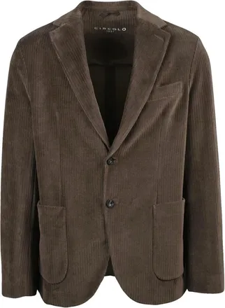 Circolo 1901 Brown Velvet Blazer With Classic Notch Lapel And Tailored Fit