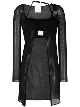 Paris Georgia cut-out semi-sheer top - Black