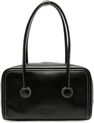 Marge Sherwood Tassen, Dames, Zwart, ONE Size, Leer, Soft Boston Bag