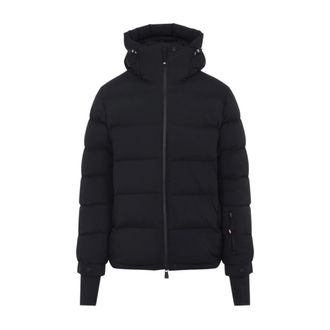 Moncler Winter Jackets, male, Black, L, Padded Cotton Zip-Up Hoodie
