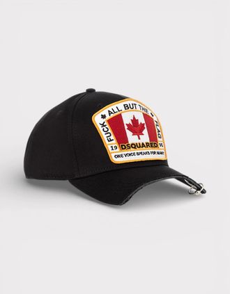 Dsquared2 Mens Dsquared2 Canadian Flag Baseball Cut Cap Black - Size: ONE size