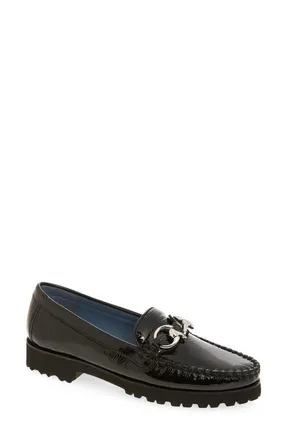 Robert Zur Soho Classic Bit Loafer - Multiple Widths Available in Black Crinkle Patent at Nordstrom, Size 10.5